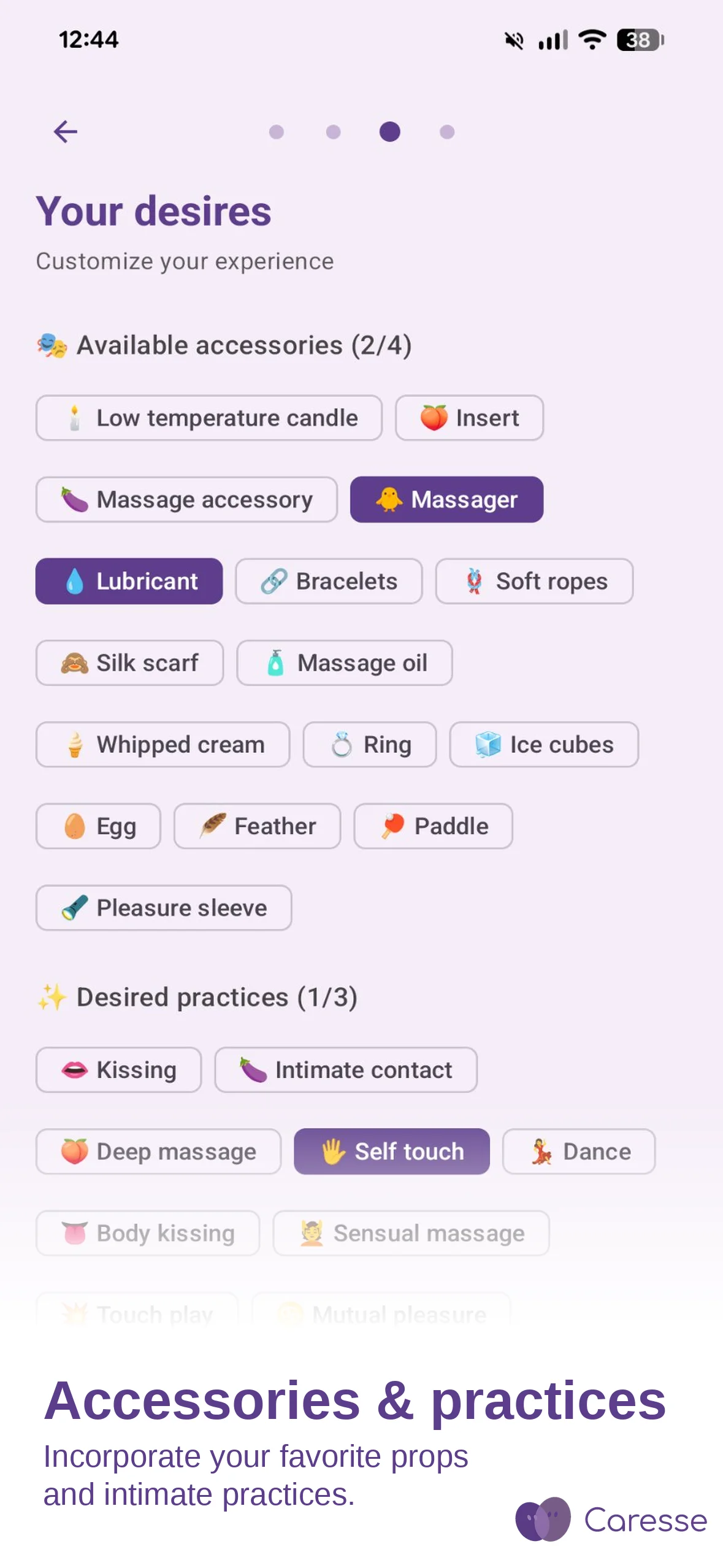 Caresse, desires and configuration