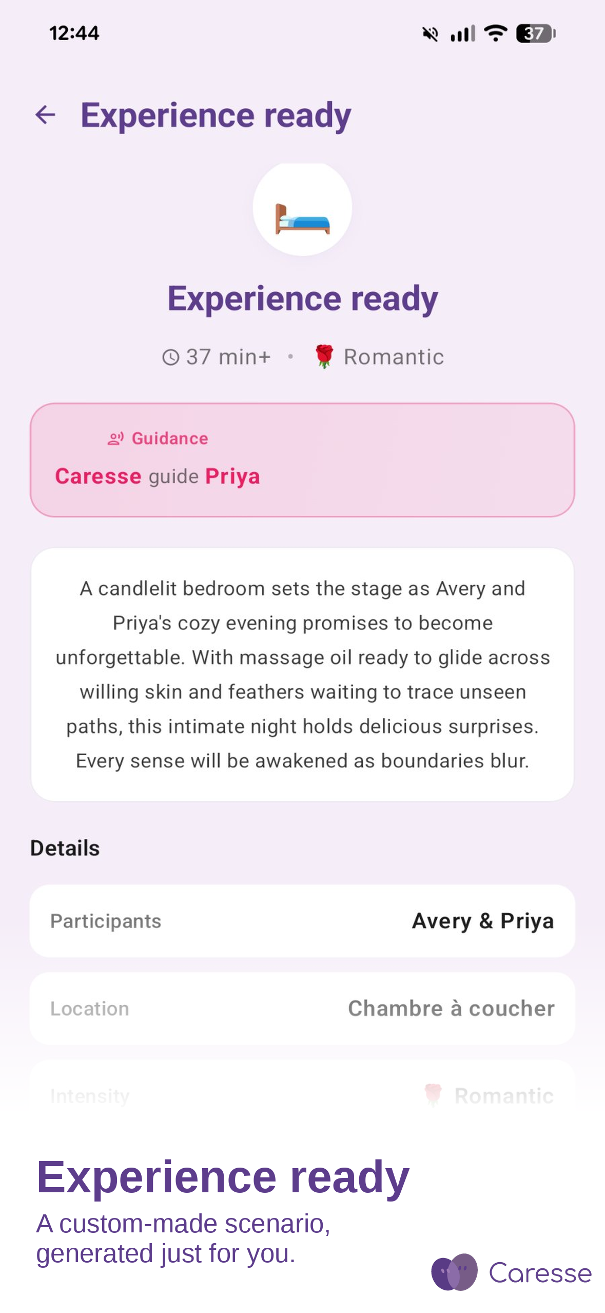 Experience ready — custom-generated by AI, notified when it's ready